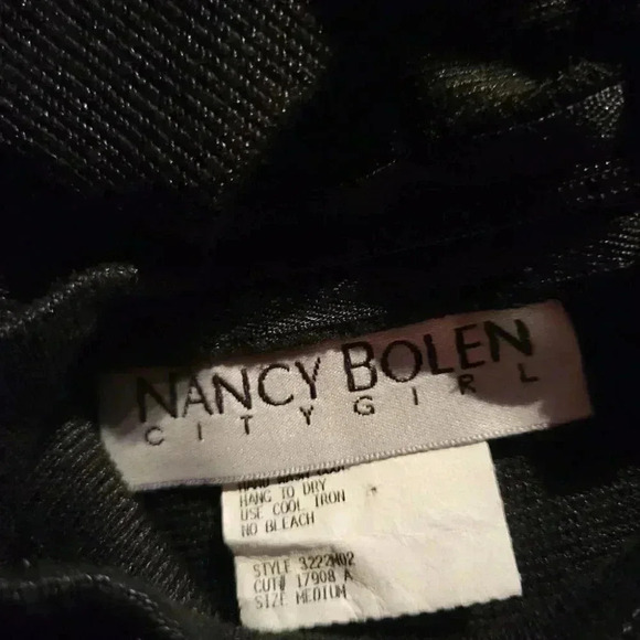 Nancy Bolen City Girl Black Top  with high neck short sleeves medium - Picture 5 of 7